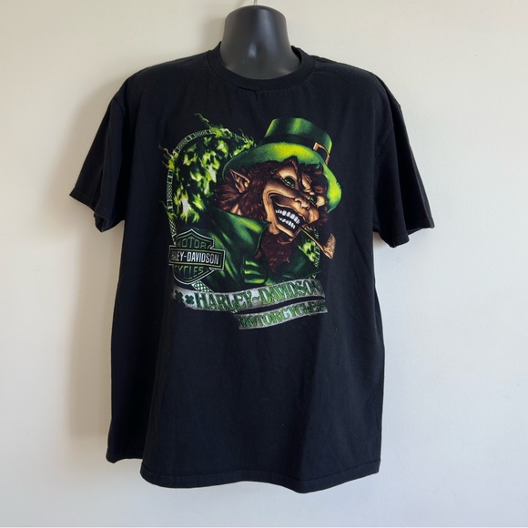 Harley-Davidson || Men’s Black and Green Graphic Tee Sz xl - Picture 1 of 8